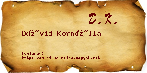 Dávid Kornélia névjegykártya